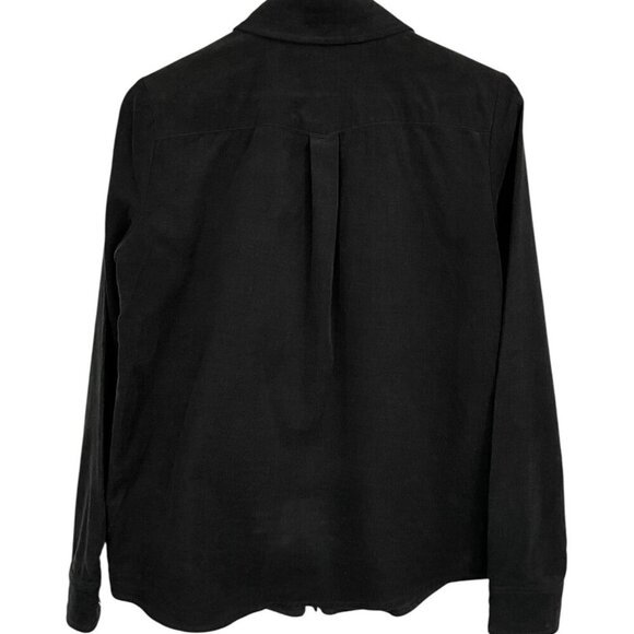 Haute Hoodie by Haute Hippie Corduroy Shirt Charcoal Gray Pearl Snap Size Medium - Picture 4 of 8